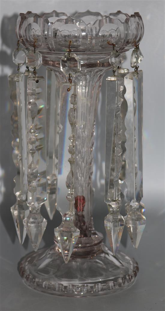 A Victorian cut glass lustre